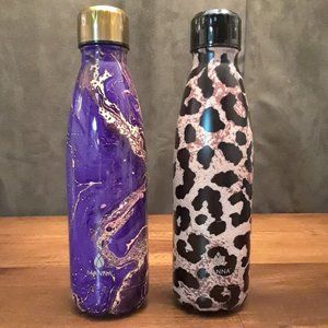 Manna Bundle: Two 17oz Water Bottles in Leopard & Purple Swirl
